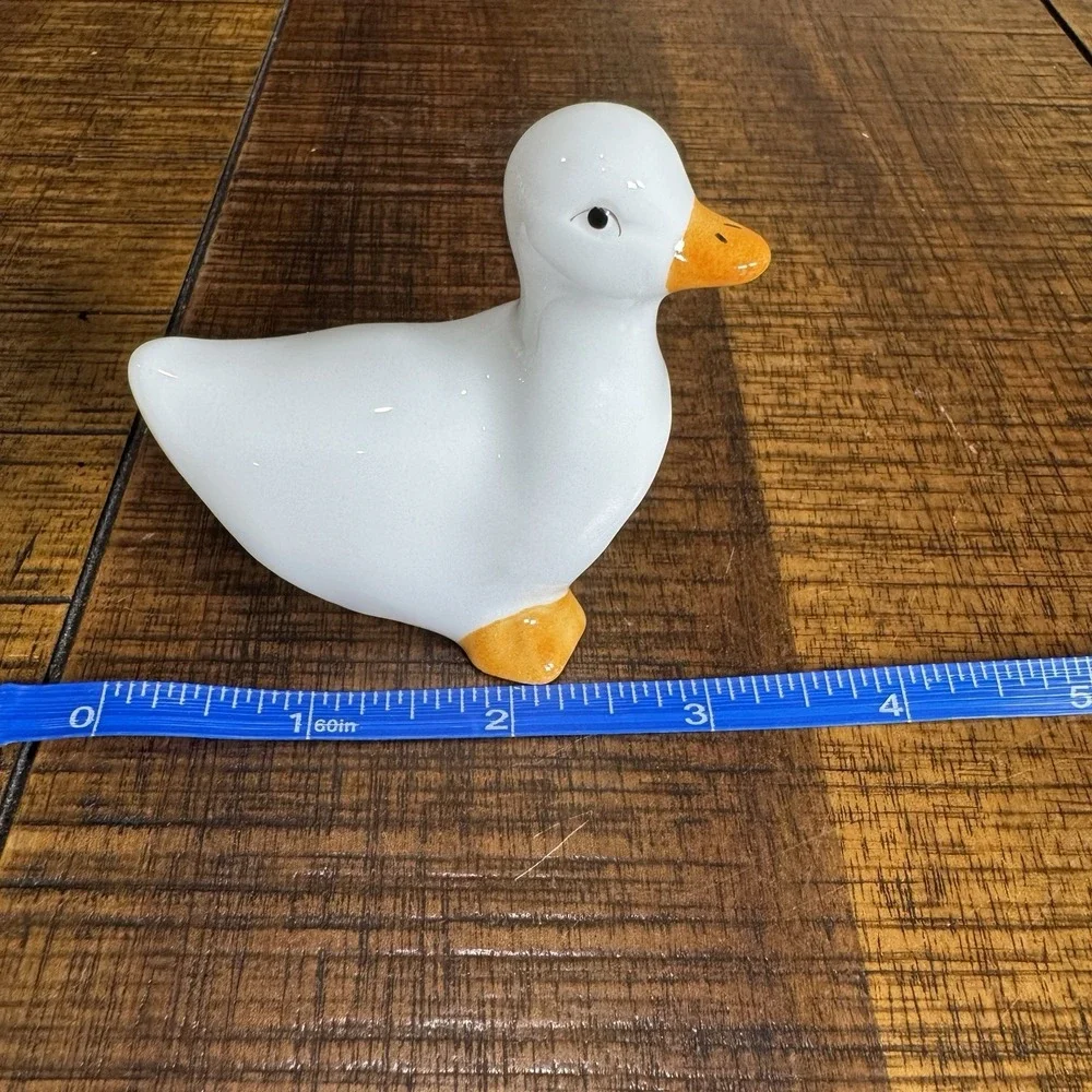 Vtg Ceramic White Duck Goose Napkin Rings Set of 6 Farmhouse Country Kitchen Lot
